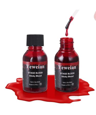 Yeweian Edible Fake Blood (1.06 oz) - Sticky & Washable SFX Makeup for Halloween Costume, Zombie, Vampire, Monster - Bright Color - Buy Online on GoSupps.com