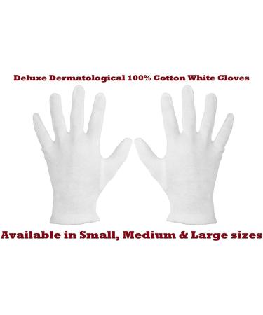 Deluxe 100% Cotton White Gloves Pair Dermatological Eczema Butler Beauty Waiters Magician by Lizzy (Large) - Buy Online on GoSupps.com