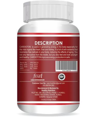 Cardioton with Arjuna Extract & Moringa Extract Heart Health Supplement Veg (60 Capsules) for Men & Women -Pack of 1 - Buy Online on GoSupps.com