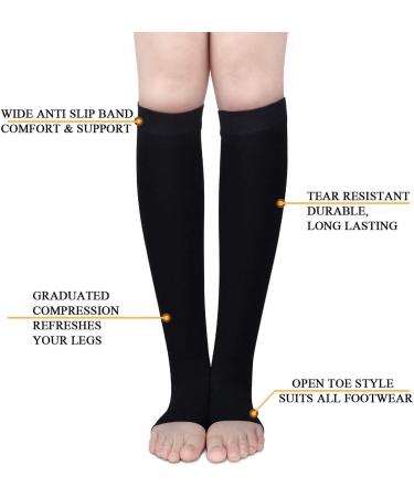 Buy Famkit 23-32mmHg Open Toe Compression Socks for Varicose Veins - Black XX-Large | Durable Nylon & Spandex | International Shipping Available - Buy Online on GoSupps.com