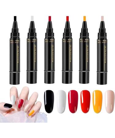  G n rique Gel Nail Polish Pen | 6 Colors | Quick Drying | UV Free | For Professional Manicures | Precise Application | 6 Marker Set | Long Lasting - Buy Online on GoSupps.com
