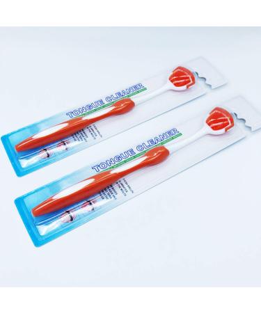 Tongue Scraper 2 Pack - Orange | Fight Bad Breath - Tongue Brush Cleaner - Buy Online on GoSupps.com