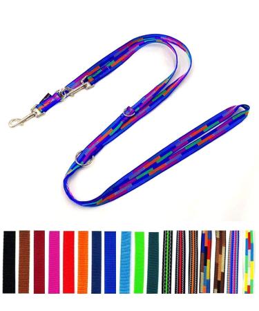 Dog linen Doppeleine adjustable 2m / 2.80m / 3.50m / 5m large dogs 20mm / 25mm (Florida Bloc (7 colored) 25mm 2.80m) Florida Bloc (7 colored) 25mm 2.80m