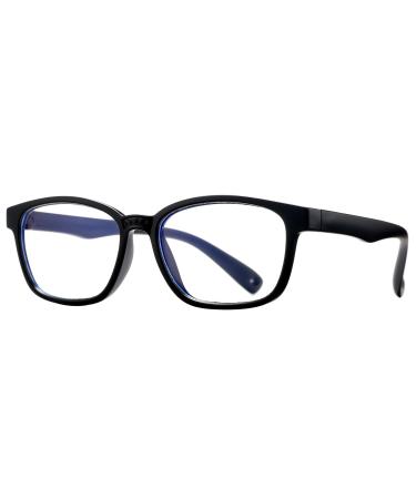 Pro Acme Blue Light Glasses for Kids Boys Girls Clear Computer Gaming TV Glasses Unbreakable Frame Matte Black 45 Millimeters