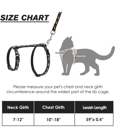 SCIROKKO Escape Proof Cat Harness and Lead Set - Luminous Moon and Star Design, Adjustable for Outdoor Walking - Safety Buckle, Black - Buy Online on GoSupps.com