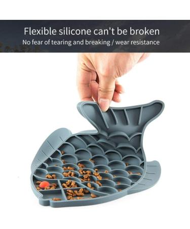 Fish-Shaped Cat Slow Feeder Bowl & Puzzle Mat - Anxiety Relief and Slow Eating for Small Dogs & Cats - Cat Treat Toy - 2 Pack - Buy Online on GoSupps.com
