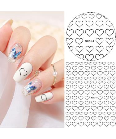1 PC 2021 Simple Nails Accessories Gold Summer Diy Slider Nail Sticker 3D Love Heart Design(red) - Buy Online on GoSupps.com