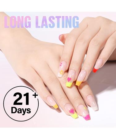 TOMICCA Neon Gel Polish Nail Art Liner Kit - 12 Glitter Colors Swirl Nail Paint Set - Buy Online on GoSupps.com