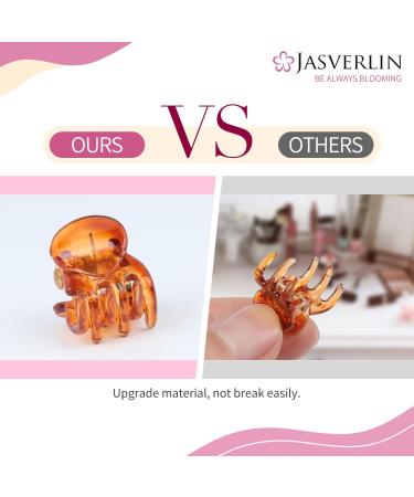 JASVERLIN Small Brown Hair Claw Clips - 50 pcs Strong Grip Mini Hair Clip for Women, Girls, Kids - Pain-Free 90s Accessories for Thin Fine Hair Styling - Buy Online on GoSupps.com