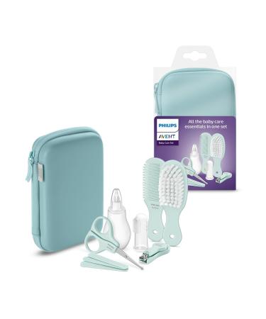 Philips Avent Baby Care Set - Essential Baby Care Set with 9 Accessories Nail Clipper Scissors 3 Emery Boards Bomb Hairbrush Nasal Aspirator and Finger Toothbrush (Model SCH401/00)