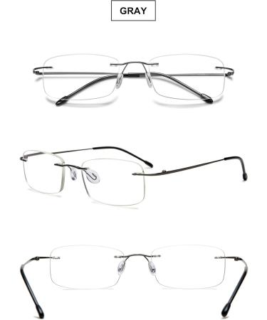 Vevesmundo Frameless Reading Glasses - Randlos Blue Light Filter Modern Titan Aid - Flexible 1.5x (Gray 1 Piece) - Buy Online on GoSupps.com