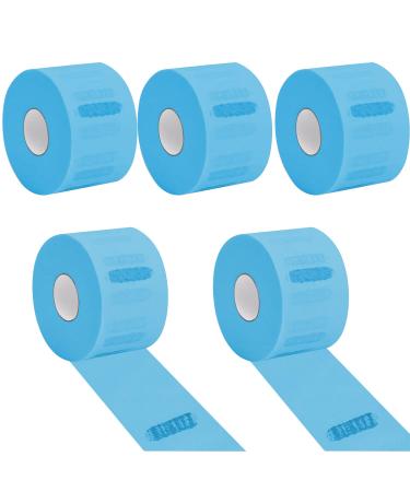 Friseur-neck stripes-5 rollers 500 strips blue disposable and flexible paper lanes hairdressing accessories for salon hair cutting and stylists water-repellent and self-adhesive on the neck 500 pieces (1 Pack)