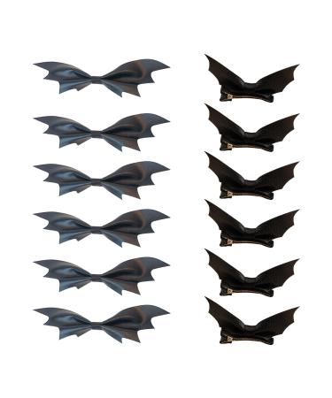 XROLAND Hairclip Halloween Bat Wing Hair Clip For Women Duckbill Hair Clip Hairpin Gothic Girl Side Clip Holiday Hair Barrettes 12Pcs