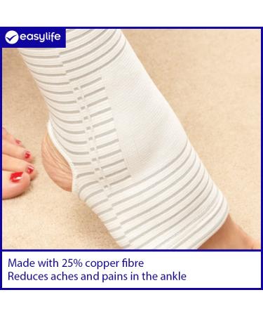 Easylife Copper Ankle Support - One Size, Arthritis & Weak Ankles Relief | Copper Infused, Fully Guaranteed - Buy Online on GoSupps.com