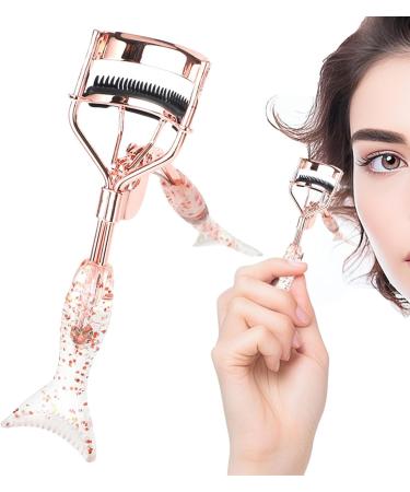 Eye Curler for Lashes - Small Fish Tail Shape Eye Curler with Comb Teeth Portable Ergonomic Beautiful Eyelash Tools Makeup Supplies for Girls Women Females A4 Electroplated Rose Gold With Black Comb Rose Go - Buy Online on GoSupps.com