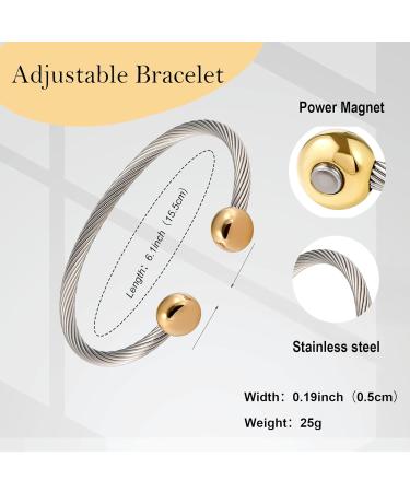 Shop 2-Tone Stainless Steel Magnetic Bracelets for Women & Couples - Stylish & Healing - Buy Online on GoSupps.com