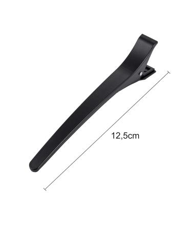 Poniks Hair Clip Set - 6 Black Plastic Hair Clips for Professionals | 12 cm Hairdressing Essentials - Buy Online on GoSupps.com