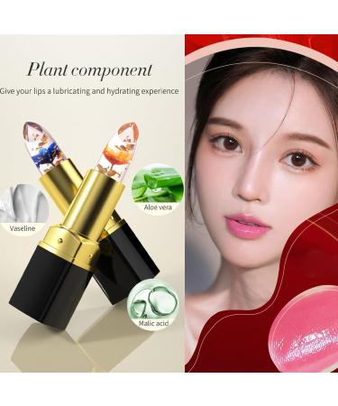 Pakivs Flower Jelly Lipstick Magic Temperature Color Changing Moisturizing Lip Balm Long Lasting Nutritious Lipstick for Women (Gold Rose) - Buy Online on GoSupps.com