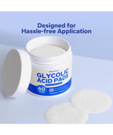 SilkyShark Glycolic Acid Resurfacing Pads (60 Count) 10% Ultra Pure + 2% Salicylic Acid Exfoliating Peel Pads for Face Effective Chemical Peel Radiant Skin Renewal - Buy Online on GoSupps.com