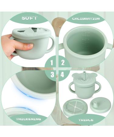 Ourobot 3 in 1 Silicone Baby Sippy Cups - Toddler Snack Cup with Handles | Multipurpose Training Cup for Babies - Buy Online on GoSupps.com