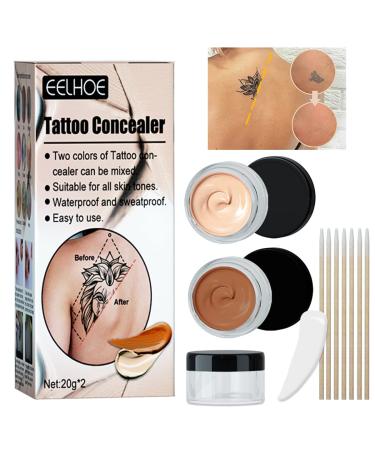 Tattoo Cover Up Makeup Waterproof, Tattoo Concealer, Body Scar Concealer, Waterproof, Sweatproof, Suit for black Spots, Scars, Vitiligo and Body Tattoo Concealer.