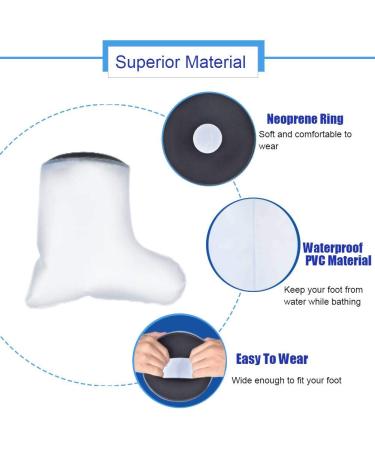 Waterproof Foot and Ankle Cast Cover - Reusable Protector for Shower, Bathing, Swimming - Adult Size 32cm - Buy Online on GoSupps.com