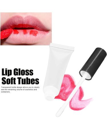 Shanrya Lip Balm Soft Tubes Refillable Lip Balm Soft Tubes 50 Pcs Compact Transparent Bottle Lip Gloss Soft Tubes for Business Travel - Buy Online on GoSupps.com