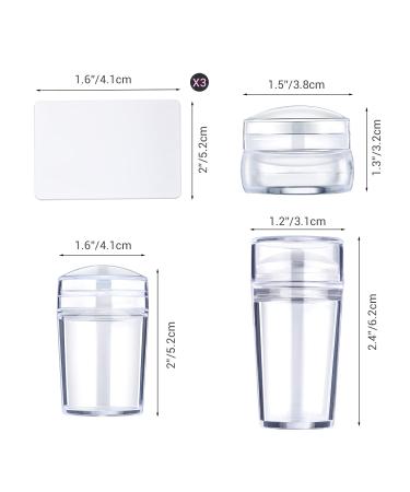 Noverlife 3PCS Nail Art Stamper Kit - Clear Silicone Stampers for Nail Design - Manicure Jelly Stamper Set with Scraper Cards - DIY Nail Stamping Transfer in 3 Sizes - Buy Online on GoSupps.com