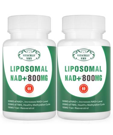 NAD+ Supplement Liposomal NAD+ Plus 800MG Nicotinamide Riboside Alternative for Cell Energy Healthy Aging and Muscle Repair 120 Capsules(Pack of 2) 60 Count (Pack of 2)