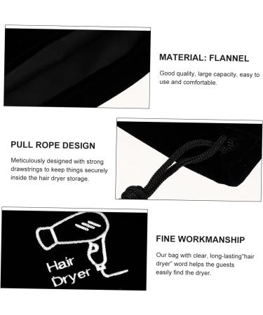 HAPINARY 4 Pcs Hair Dryer Storage Bag Hair Dryer Travel Case Hotel Hair Dryer Hair Tools Bag Black Flannel - Buy Online on GoSupps.com