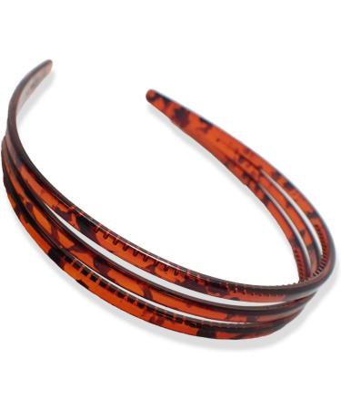 Topkids Accessories Plastic Double Triple Row Alice Bands Headbands Hair Bands Black Tortoise Brown Clear Hairbands Women Thin Teeth Comb Girls Fashion Head Bands (Tort Brown Triple) - Buy Online on GoSupps.com