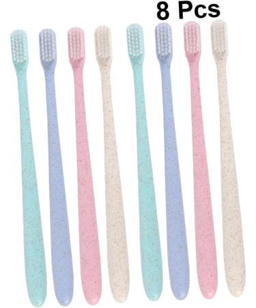 Frcolor Vegan Organic Manual Toothbrush Set - 4 Boxes of 8 with Caps | Travel & Camping Friendly Hanging Design - Buy Online on GoSupps.com