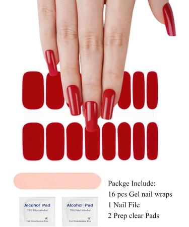  Wahrshei 16 Pcs Red Nail Art Sticker Film UV Gel Nail Art Sticker Nail Art Gel Nail Sticker - Buy Online on GoSupps.com