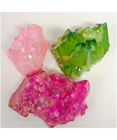 Crystal 700-800g 3PCS Quartz Cluster Crystal Stone Processing Colorful Crystal Cluster Specimen Home Gift JIZTGEDM - Buy Online on GoSupps.com