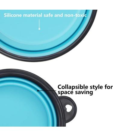 Slson 2-Pack Foldable Dog Bowls with Carabiner Hooks - Portable Pet Water & Food Bowls for Dogs & Cats (350ml Light Blue & Light Green) - Buy Online on GoSupps.com