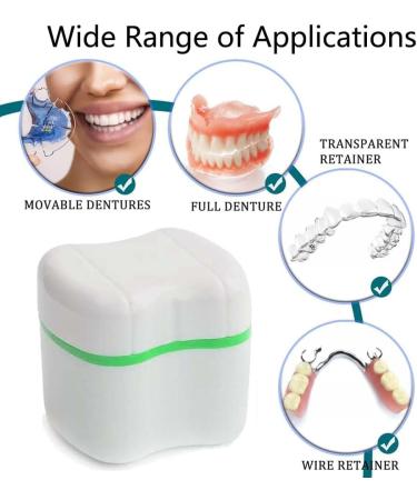 Prosthesis Cases & Storage Box Set | Clean & Store False Teeth | Green & Blue Prosthesis Container with Cleaning Brushes - Buy Online on GoSupps.com