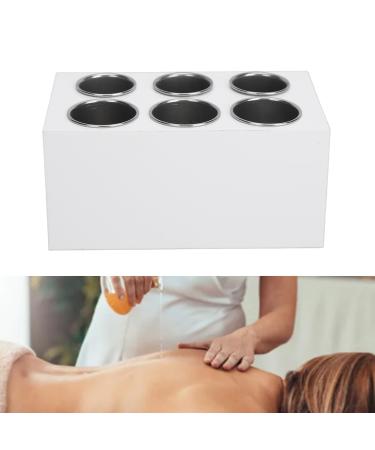 Essential oil heater adjustable lotion bottle warmer with fast warming and constant temperature massage oil warmer with 6 compartments for 30-50 ml glass bottles for the EU connector
