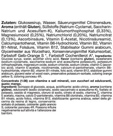 Buy All Stars Minvit Mango Beverage Concentrate 1L - Vitamin & Mineral Infused Sports Drink Syrup (Makes 40L) with L-Carnitine | Sugar-Free Mango Flavor - Buy Online on GoSupps.com