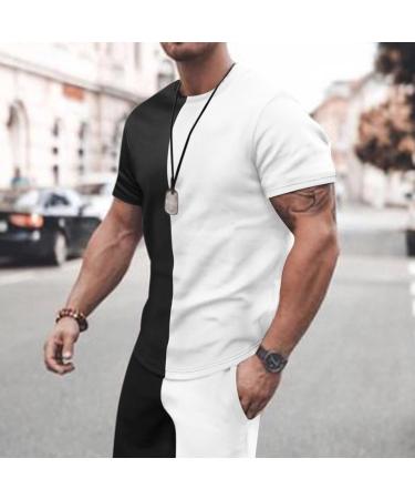 Wabtum Men's Summer Sport Set - Short Sleeve T-Shirt and Shorts [White, Size X-Large] - Buy Online on GoSupps.com