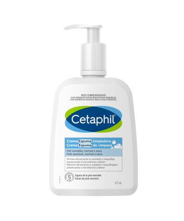 CETAPHIL Foaming Cleansing Cream for the Face Sensitive Normal to Dry Skin Removes Dirt and Makeup While Preserving the Skin Microbiome 473 ml