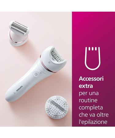 Philips Epilator Series 8000 - Wireless Wet & Dry Hair Removal Device for Legs & Body | 8 Accessories Included (Bre735/00) - Buy Online on GoSupps.com