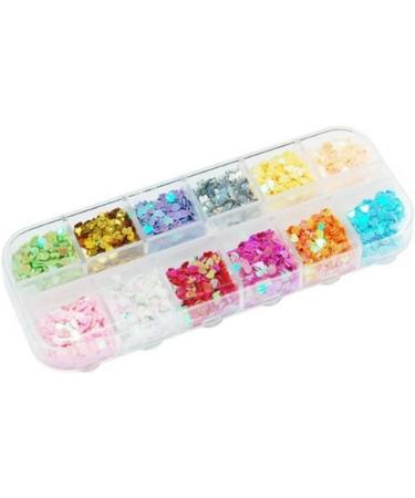 Demarkt 12 Color Full Heart Shaped Sequins - Glitter Nail Art for Stunning Designs | International Shipping - Buy Online on GoSupps.com