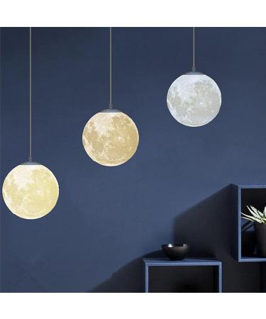 Kruihan 3D Printed Moon Pendant Lamp | Adjustable Ceiling Light for Kids' Rooms Restaurants & Living Spaces - 25cm Diameter - Buy Online on GoSupps.com