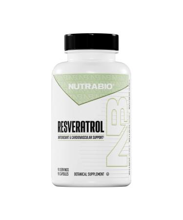NutraBio 98% Pure Resveratrol Supplement 500mg - Standardized to 490mg Trans Resveratrol Supplement Heart Health and Antioxidant Defense-90 Capsules- 90 Servings