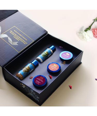 Premium Beauty Gift Set for Women & Men | Blue Nectar Face Wash Cream Scrub Lip Balm & Moisturizing Face Lotion with Herbal Ingredients | Ideal Christmas Holidays Gift for Mom Dad & Girlfriend