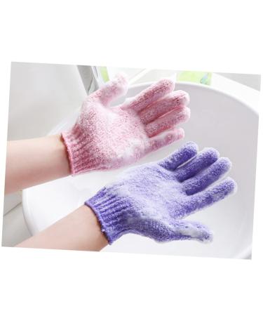Buy Purple Exfoliating Gloves - Seamless Candy Color Body Scrub Mitts for Spa & Shower - Buy Online on GoSupps.com