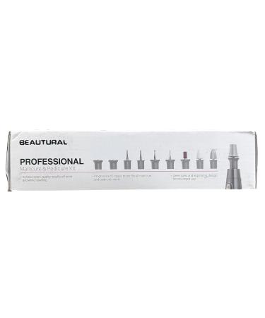 Beautural Electric Manicure Pedicure Set | Professional Nail Miller with 10 Attachments & LED Light - Gray | Ultimate Nail Care for Hands & Feet - Buy Online on GoSupps.com