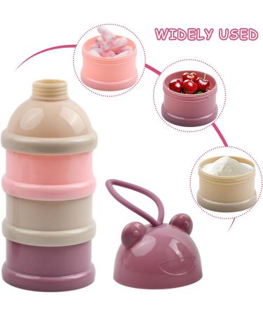 Bezavea Baby Milk Powder Dispenser - Portable 3 Layer Formula Storage Container (Pink) | 120ml Baby Feeding Travel Storage - Buy Online on GoSupps.com