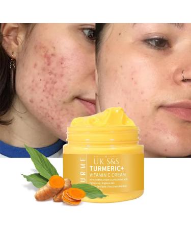 Turmeric & Vitamin C face cream. Anti-aging cream that reduces dark spots and brightens skin. Heals acne and repairs damaged skin. Soften and smoothens skin. - Buy Online on GoSupps.com