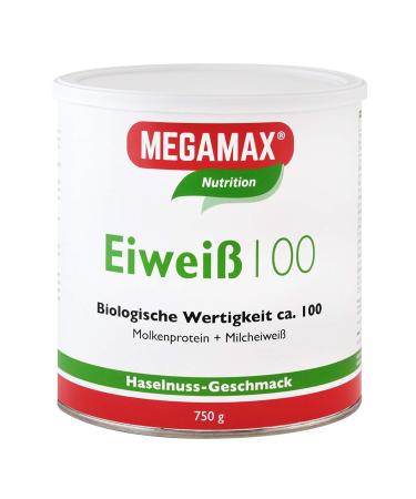 Megamax protein hazelnut 750 g |Molken protein + milk protein for muscle building diaet |2K protein ideal for baking |High quality low carb protein shake |Aspartam-free protein powder with amino acids